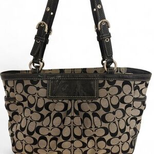Coach Black Pleated East West Gallery Tote